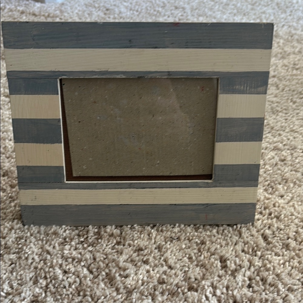 Striped Gray and Cream Photo Frame